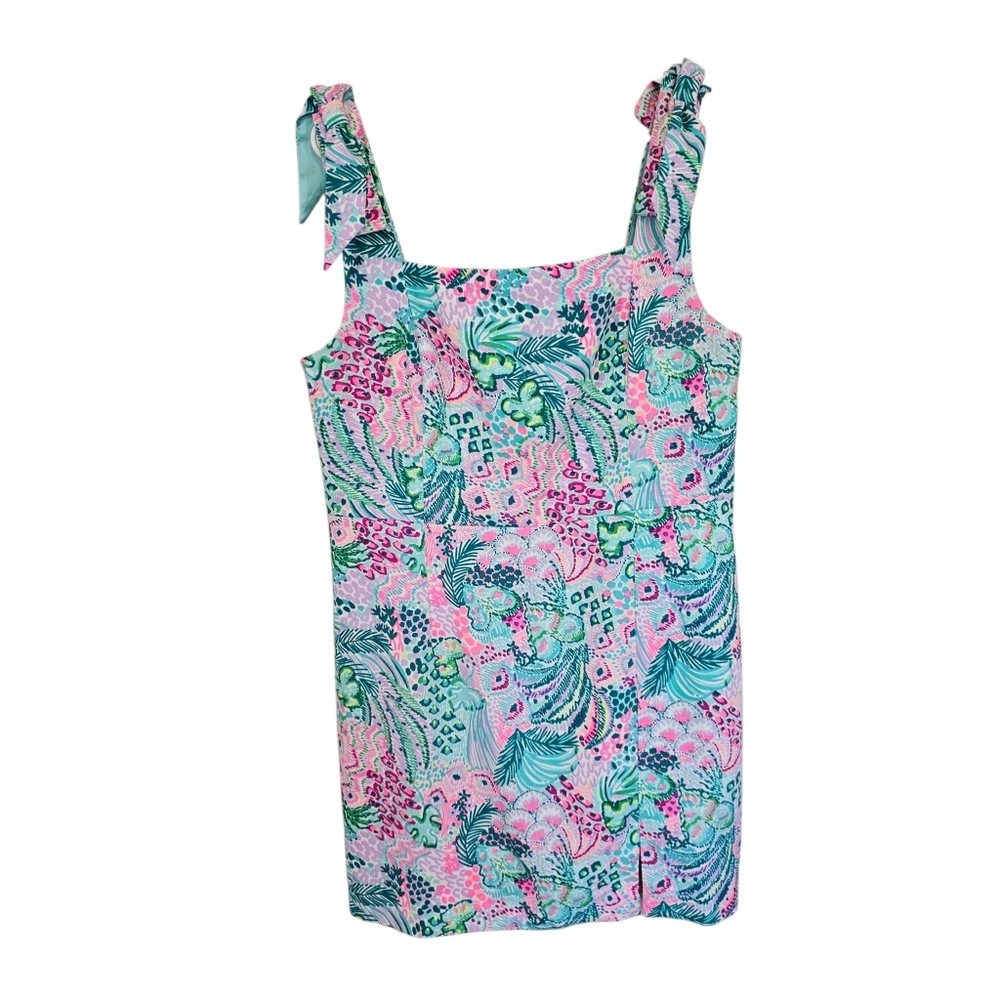 Lilly Pulitzer Linnae Romper Tropical Plus Size Bow Sleeve